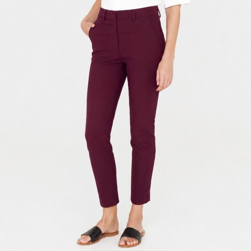 Apiece Apart Burgundy Camilla High Waisted Tapered Trouser Pants Ankle Size 6